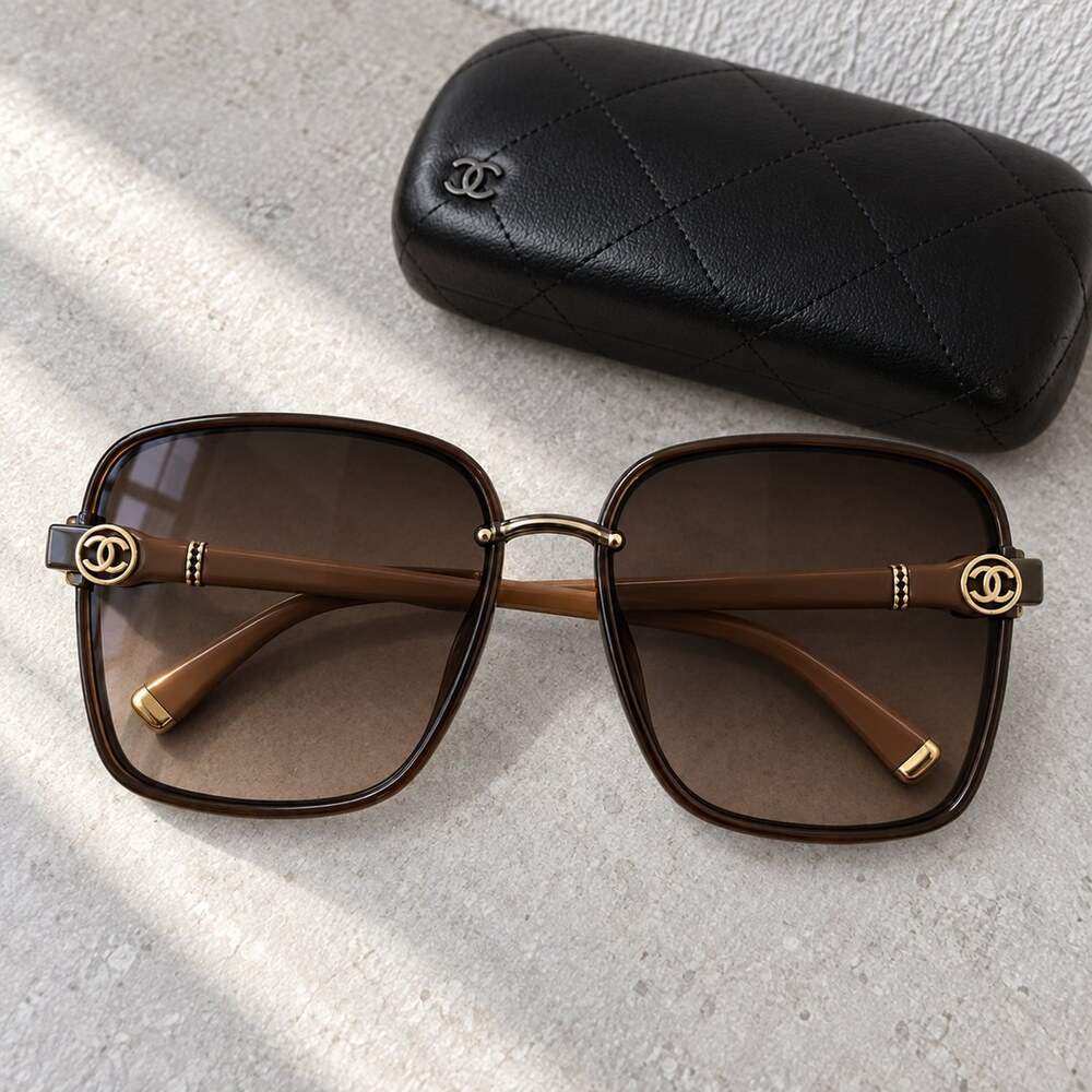 Chanel Brown Square Sunglasses - Picture 6 of 6